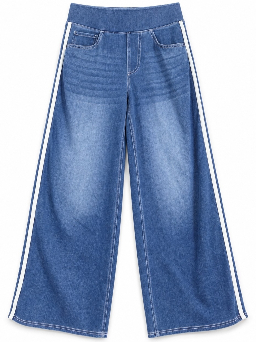 Halara Flex Wide Leg Side Stripe Stretch Jeans Blue XS Regular